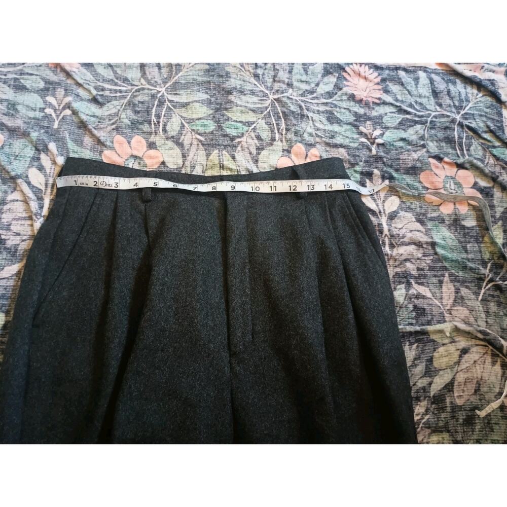 Vtg Eddie Bauer Womens Academia Wool Trouser Pants 12 Gray High Waist Old Money - Picture 9 of 12